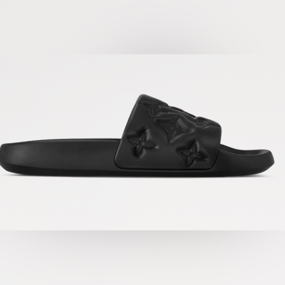 Waterfront Mule Slides Sandals Monogram Embossed Jacquard Black Millionaire New - Picture 4 of 11